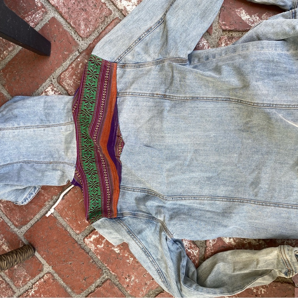 Women's Light Blue Denim Jeans with Multicolor Trim